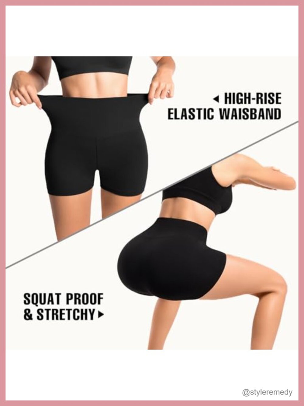 Women's 4" High Waisted Biker Shorts with Pockets - 2 Pack Yoga Gym Running - Picture 4 of 5